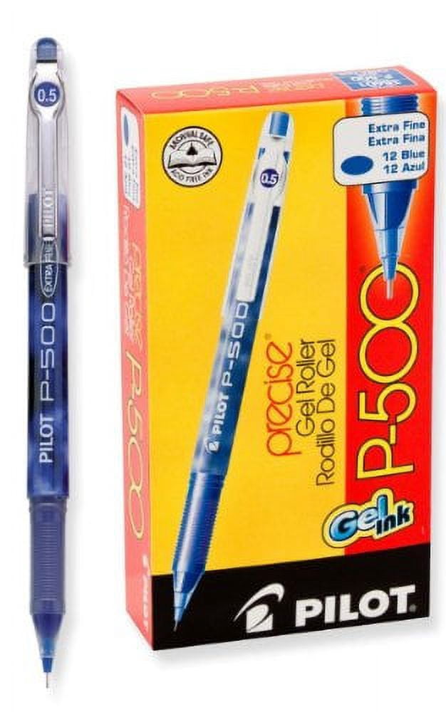 :Pilot P-500 Gel Rollerball Stick Pen, Needle Point, Blue Ink, 0.5mm Extra Fine Point, 24/Pack