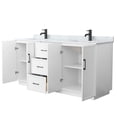 thumbnail image 2 of Elan TK 72" White Double Vanity & White Carrara Marble Top & Black Trim, 2 of 5