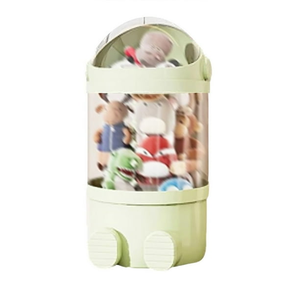 Vertical Toy Storage Tube Transparent Stuffed Animal Organizer With Zipper Lid PP Durable Kids Home Textile Bucket