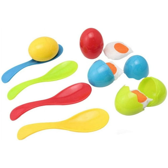 BOHS Egg and Spoon Race Game Set with Yolk - Outdoor Lawn Relay Game for Kids - Field Day Party Favors Toy