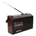 thumbnail image 5 of Reproductor de casete grabadora banda completa tarjeta enchufable silenciosa AM FM Radio portátil para niños mayores marrón enchufe estadounidense 110V, 5 of 5