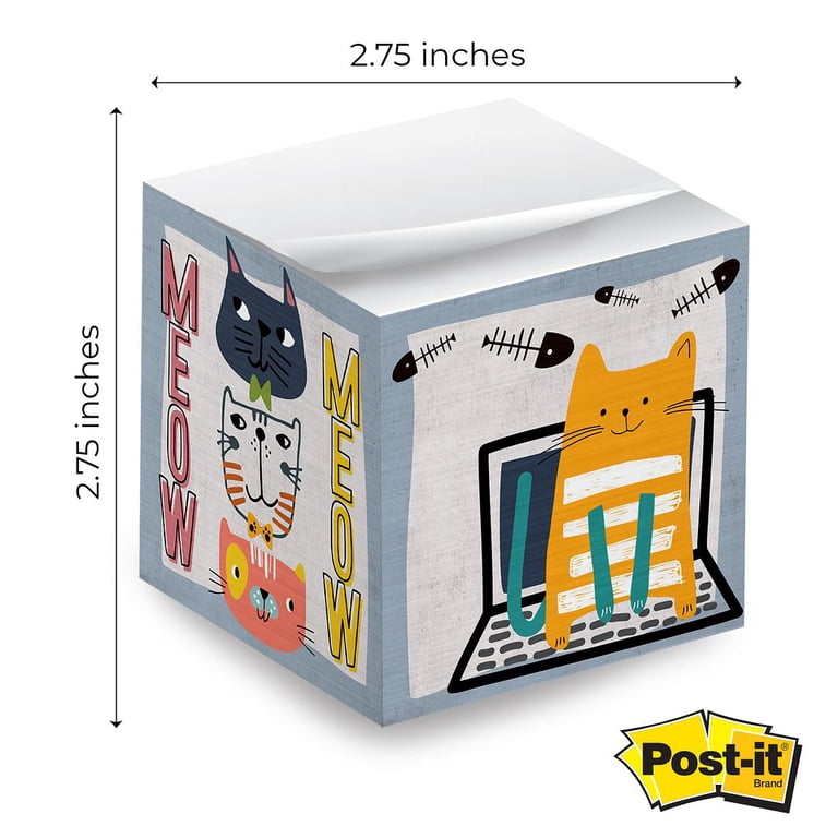 M&G Cute Cat Sticky Notes Set - 6 Pads With 30 Sheets Each, Cat-Themed Memo Pads For Office, School, Home, Bookmarks & Gifts