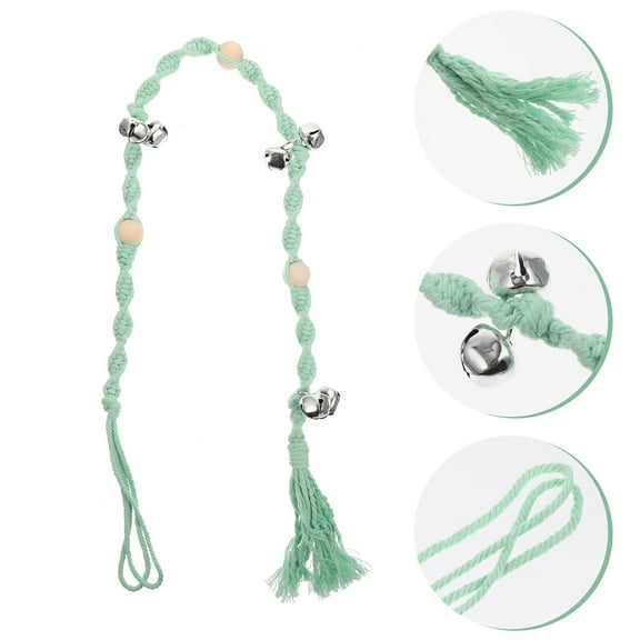 LULULION Household Dog Doorbell Woven Dog Doorbell for Pet Owners Green 1Pack