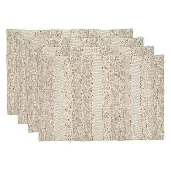 Fennco Styles Fringe Stripe Cotton Table Runner 16" W x 72" L - Ivory Table Cover for Home Décor, Dining Table, Banquet, Family Gathering, Everyday Use and Special Occasion