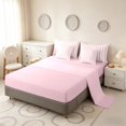 thumbnail image 4 of Manfei Geometric Stripe Full Size Bedding Sets,Contemporary Minimalist Full Size Bed in a Bag, Pink White, Pink Reversible 7pcs, 4 of 6
