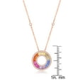 thumbnail image 2 of Sterling Silver Rose Gold Plated Rainbow Baguette CZ Open Circle 16+2’’ Necklace, 2 of 5