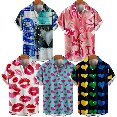 

MLFU Men s Women s Valentine s Day Graphic Shirts Vintage Relaxed-Fit Tops For Men Boys