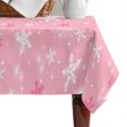 thumbnail image 4 of Pink Snowflake Christmas Table Cloth Waterproof Tablecloths, Winter Xmas Snowflake Tablecloth Dining Table Cover for Kitchen Party Tabletop Outdoor, Rectangle Tablecloth 60x102 Inch, 4 of 9