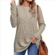 thumbnail image 2 of Camisas de Larga para Mujer, Cuello Redondo, Túnicas Casuales Albaricoque L, 2 of 5