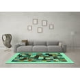 thumbnail image 3 of Ahgly Company Indoor Square Abstract Turquoise Blue Contemporary Area Rugs, 7' Square, 3 of 4