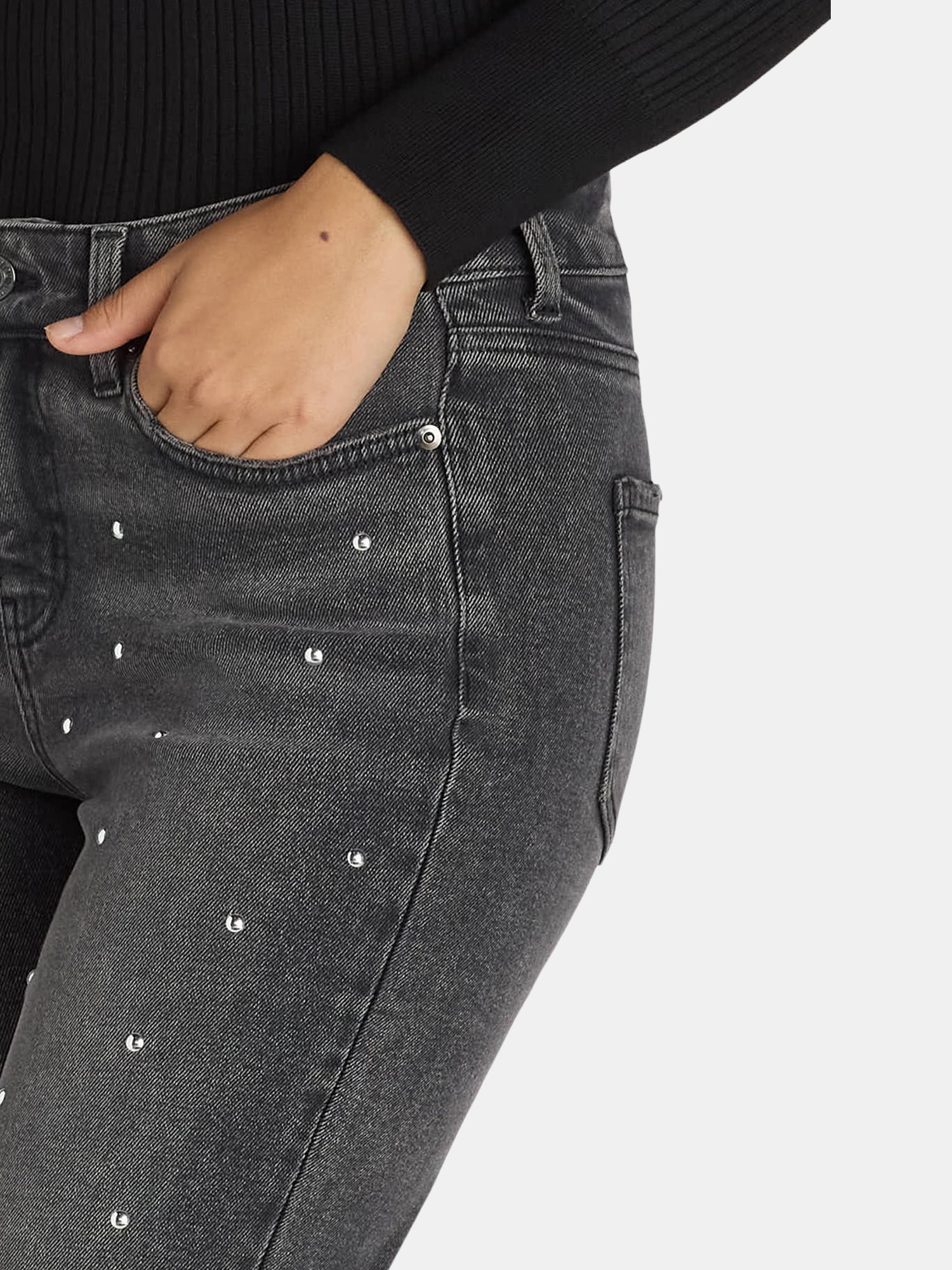 Time and Tru Women's All Over Front Studded Embellishment Time and Tru Women's All Over Front Studded Embellishment