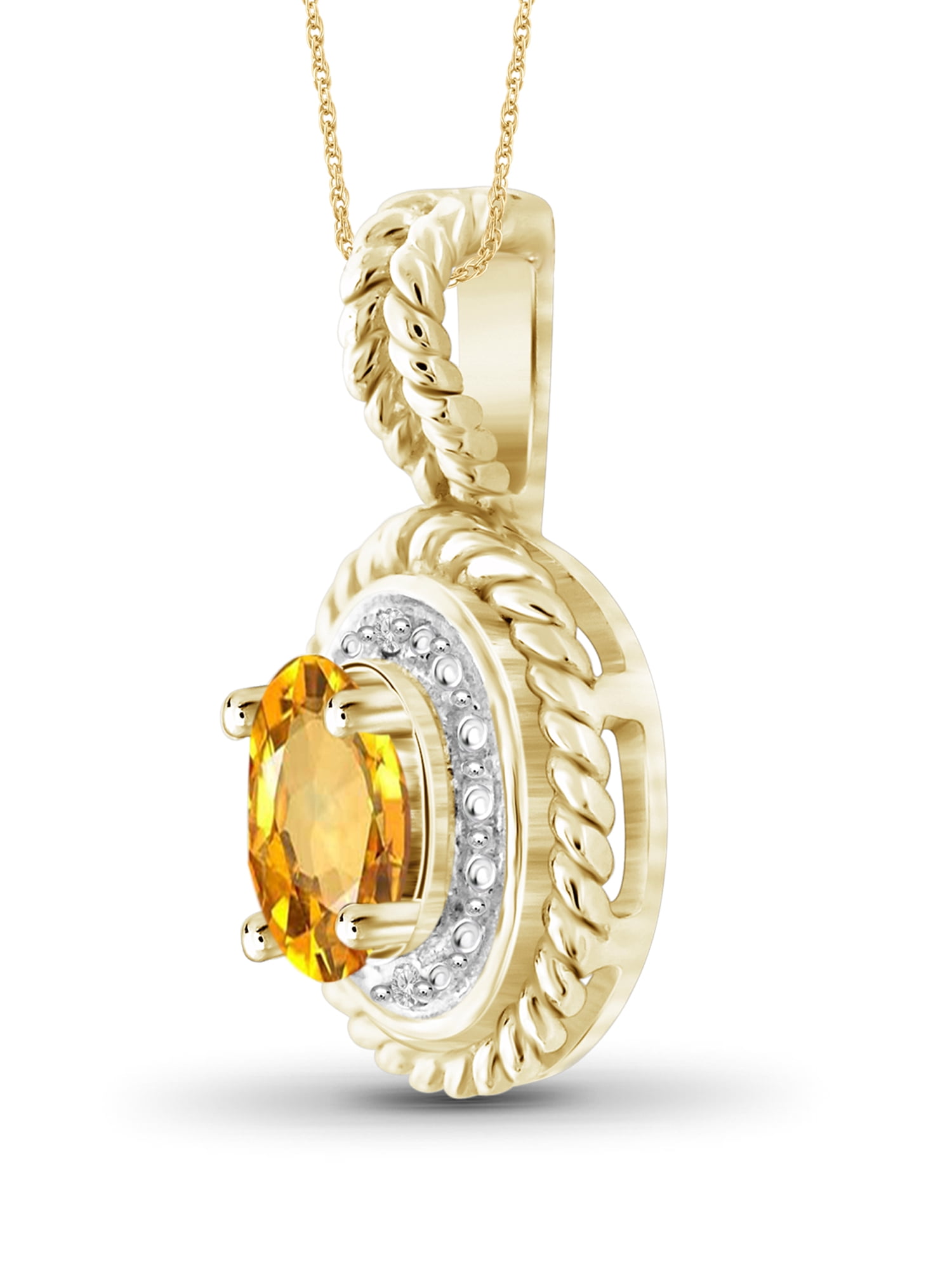 0.46 C.T.W. Citrine Gemstone and Accent White Diamond Ring