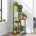 Tribesigns Tall Wooden 4Tier Indoor/Outdoor Plant Stand, Corner Shelf