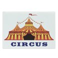 thumbnail image 1 of Circus Cutting Board, Illustration of Old Striped Tent in Retro Style Old Fashion Joy Theater Art, Decorative Tempered Glass Cutting and Serving Board, Large Size, Red Yellow White, by Ambesonne, 1 of 1