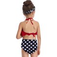 thumbnail image 6 of Girls Swimsuit Two Pieces Bikini Set Ruffle Bathing Suits Girls Ruffles Floral Print Two Pieces Swimsuit Bathing Suit Beach Wear Swimwear Bikini Set(Color:Red,Size:6-8 Years), 6 of 6
