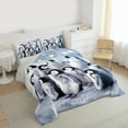 thumbnail image 3 of jejeloiu Antarctic Animal Bedding Comforter Set,Kawaii Penguin Twin Comforter Sets,Gray White Bedding Set For Kids,Ultra Soft Home Decor Reversible,2 Pieces, 3 of 8