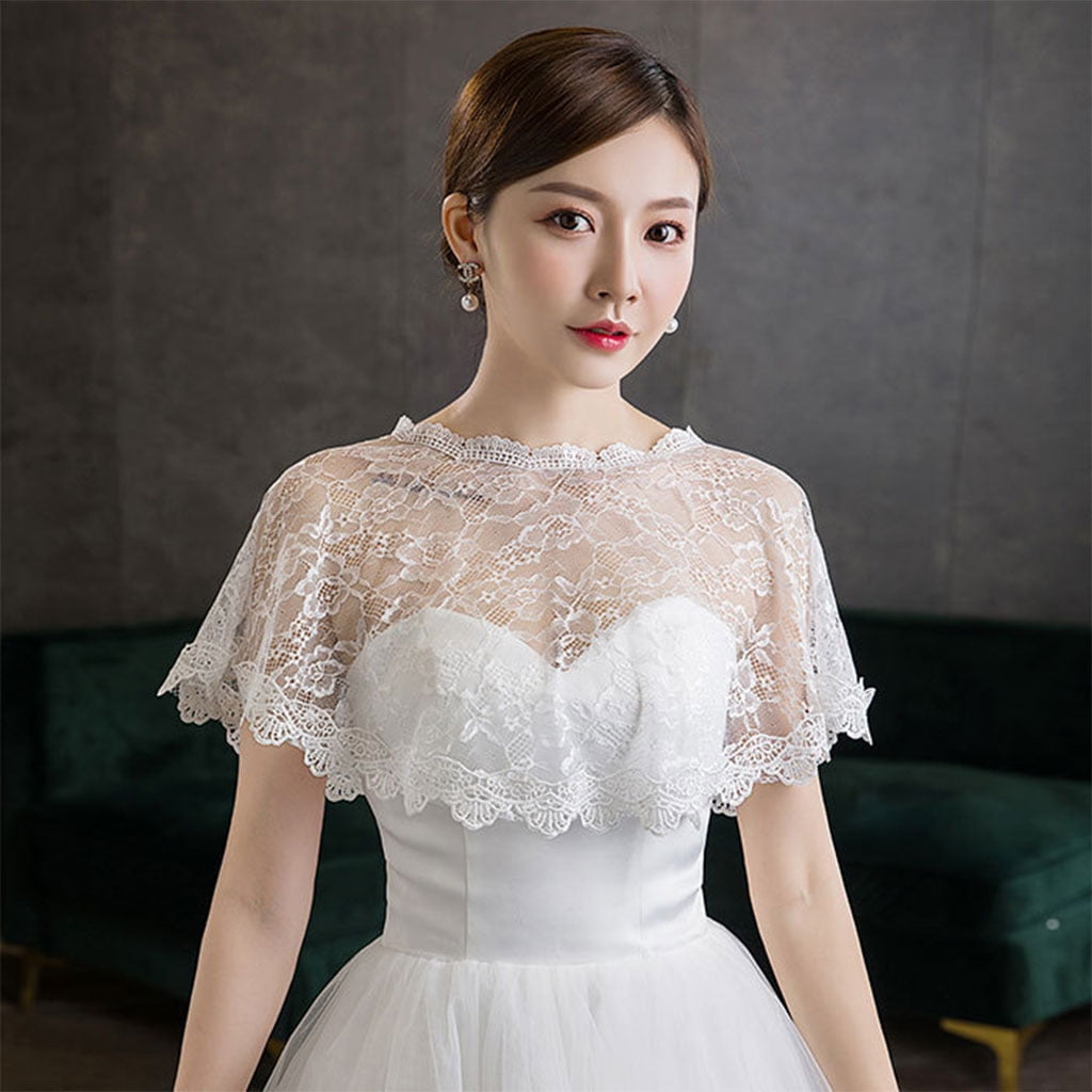 lace shrug for wedding dress Pure white bolero Lace Shrug For Wedding Dress