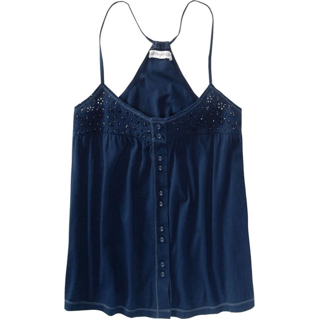 Aeropostale Womens Wide Fit Cropped Tank Cami Tank Top, Azul, X-Large Aeropostale Cami