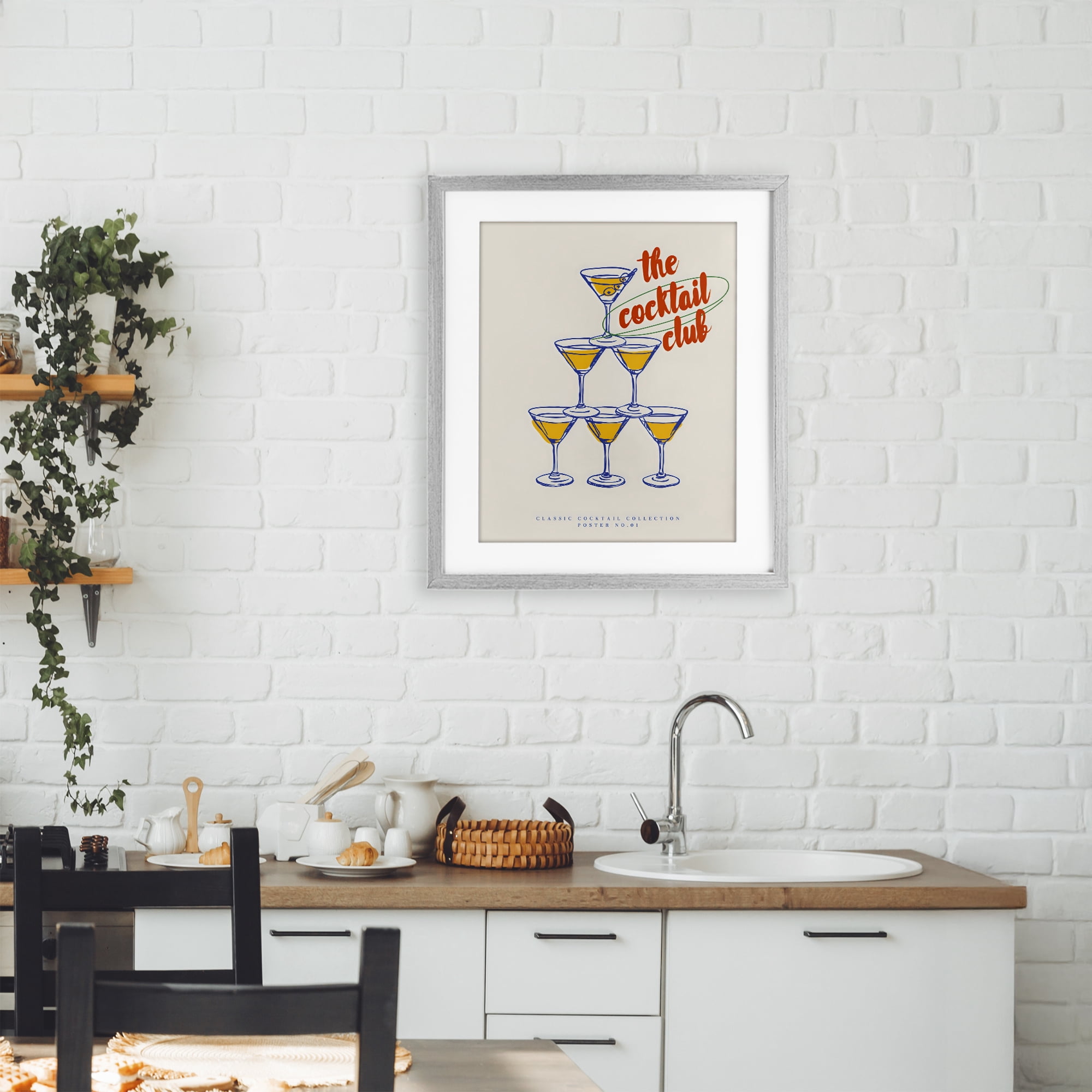 Stupell Industries Tower Toast Cocktail Club Gray Framed Print Under Glass, design by The Prints Vibe