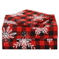 thumbnail image 1 of Juego de sábanas JSD Red Buffalo Plaid Snowflakes, tamaño completo, 4 piezas, 1 of 7