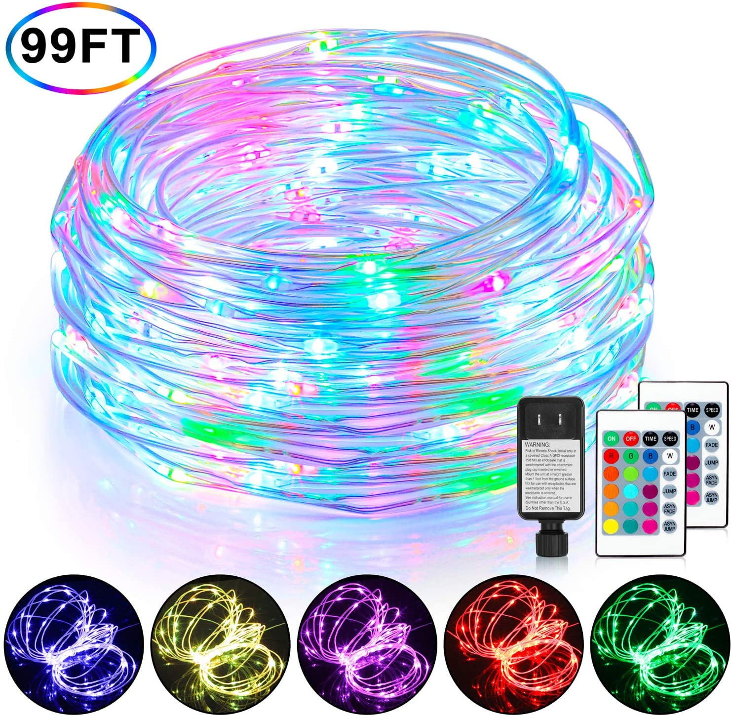 99ft Led Rope Lights Outdoor 16 Color Changing Remote Control Fairy String Plug In With 300 Leds Waterproof Super Durable For Bedroom Patio Wedding And Decor Canada 99ft Led Rope Lights Outdoor 16 Color, Color Changing Led Outdoor Rope Lights