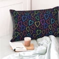 thumbnail image 5 of KLL Colored Hearts Pillow Covers Envelope Closure,Super Soft and Cozy Fuzzy Fleece Pillow Case Cover 14"x20", 5 of 7