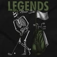 thumbnail image 2 of Funny Golf Skeleton Legends Never Die Men's Graphic T Shirt Tees Brisco Brands S, 2 of 6