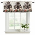 thumbnail image 2 of Easter Bunnies Valances for Windows, Decorative Rod Pocket Window Valance Curtains, Beige Vintage Farmhouse Rabbits Floral Short Curtain Drapes for Kitchen/Living Room, 2 Panels, 60" W x 18" L, 2 of 8