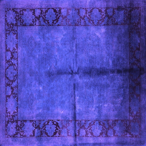 Ahgly Company Indoor Square Oriental Purple Industrial Area Rugs, 3' Square