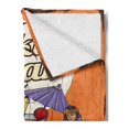 thumbnail image 2 of Cocktail Party Soft Flannel Fleece Blanket, Hula Girl with a Cocktail on Wooden Board with Its Time for Happy Hour Text, Cozy Plush for Indoor and Outdoor Use, 60" x 80", Multicolor, by Ambesonne, 2 of 5