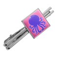 thumbnail image 1 of Cute Octopus Tentacles Ocean Square Tie Bar Clip Clasp Tack- Silver or Gold, 1 of 4