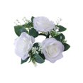 thumbnail image 2 of Nkmbld Spring Wreath Rose Candle Wreath Artificial Silk Flower Ring Leaf Candle Wreath Wedding Valentine Day Party Table Candlestick Decorations, 2 of 5