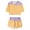 Purple, variant on oqasdz Boys Girls 2PCS Silk Pajama Set Ice Cream Print Short Sleeve Soft Comfortable T Shirt And Shorts Kids Children Casual Sleepwear Size 4 Y-5 Y
