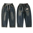 thumbnail image 3 of Wdgfv Boys Fit Performance Jeans Boys Fit Ripped Distressed Denim Jeans Fashionable Kids Pants for Casual Wear Dark Blue 14-16 Years, 3 of 6