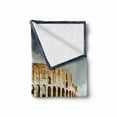 thumbnail image 2 of the Colosseum Soft Flannel Fleece Throw Blanket, Famous Historic Italian Monument Landmark Ruins Province, Cozy Plush for Indoor and Outdoor Use, 60" x 80", Pale Coffee Dark Blue, by Ambesonne, 2 of 6