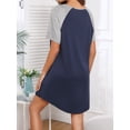 thumbnail image 7 of Avidlove Women Nightgowns 3 Pack Short Sleeve Sleep Shirts Crew Neck Nightdress Soft Sleepwear, 7 of 7