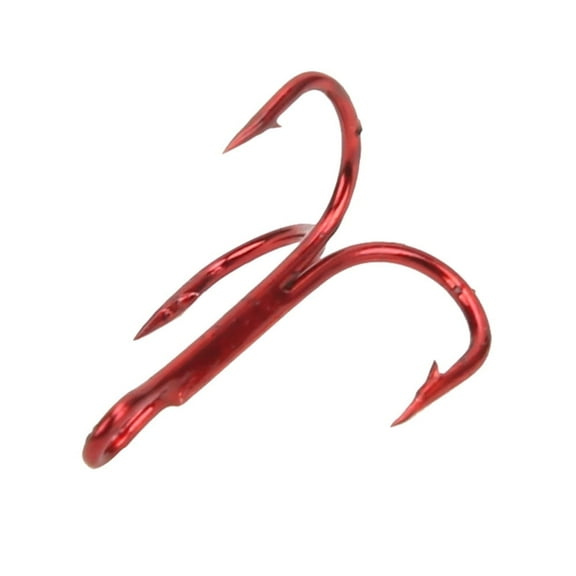 Fishing Hook, 100pcs Red Treble Hooks High Carbon Steel Fishing Hook Fishhook Fishing Accessories[8 # red (100 pieces/bag)]