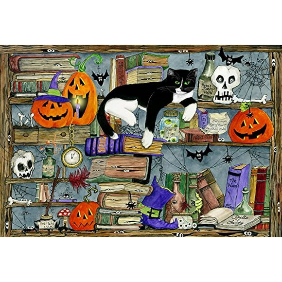 Halloween House Cat Jigsaw Puzzle by Vermont Christmas Company - 100 Piece, Large Pieces Perfect for Kids and Seniors
