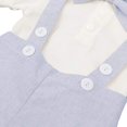 thumbnail image 5 of Traje Formal para bebé niño, mono con pajarita para caballero, pantalones cortos, traje de esmoquin para boda, pastel, lavado, vestido azul claro, 90cm TUNC Sencillez, 5 of 5