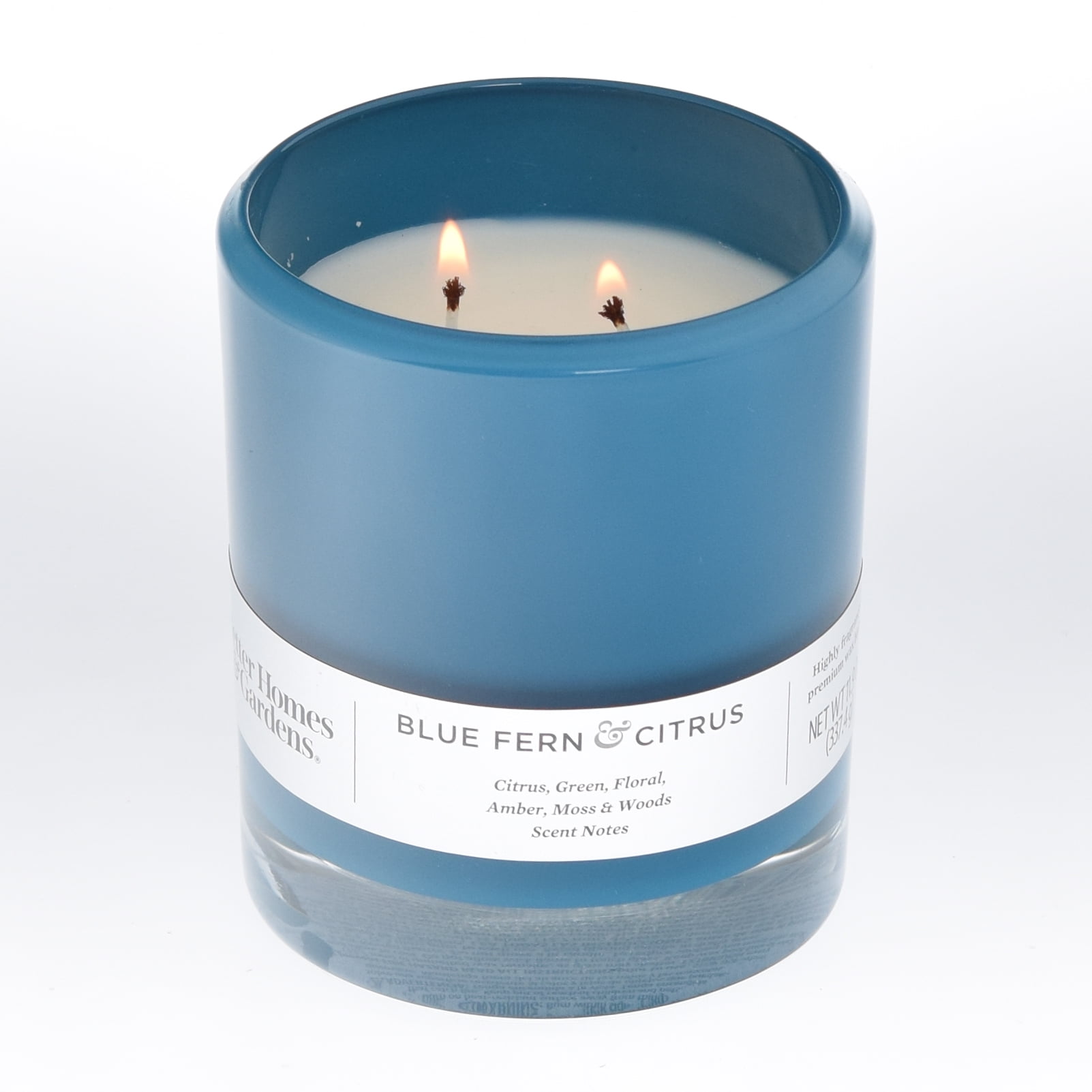 Better Homes & Gardens Blue Fern & Citrus 12oz Scented 2-wick Candle