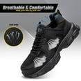 thumbnail image 3 of Steel Toe Shoes for Women Men Wide Non Slip Composite Work Sneakers Indestructible Comfortable Safety Shoes Lightweight Breathable Construction Sneakers Puncture Proof Ergonomic Design Black, 3 of 6