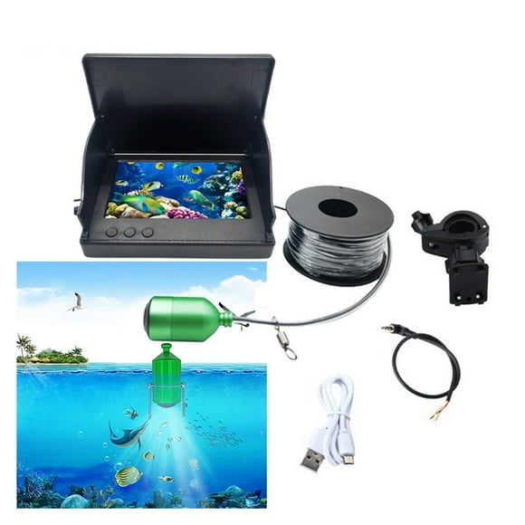 Video Fish Finder Kit Fishing Camera Dark Night Vision 4.3/5 Inch LCD Monitor Display 80-100m Depth Underwater Camera Set Device ,High Definition