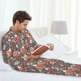 thumbnail image 6 of Salouo Foxes Print Button-Front Long Sleeve Pajama Set for Men, Soft 2Pjs Men's Long Sleeve Sleepwear-Large, 6 of 7