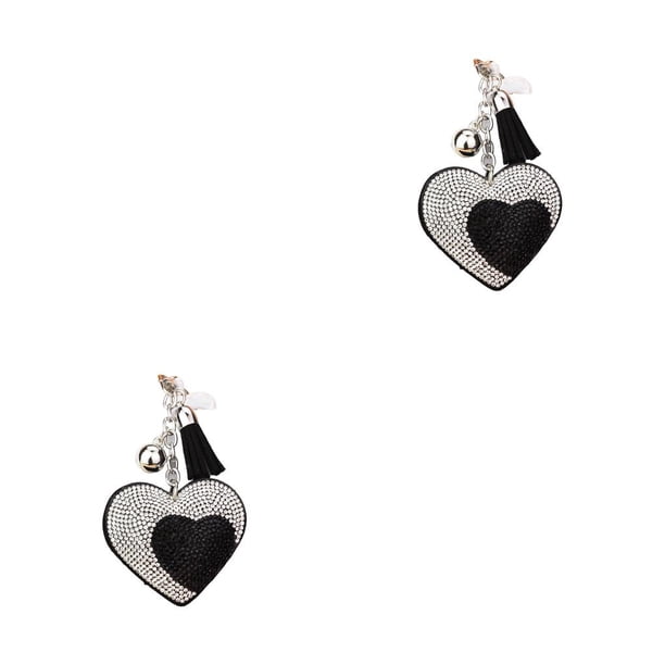 Sonducket LLavero de multiusos, accesorios multifuncionales para niñas, llavero DIY, colgante decorativo para mujeres, negro/blanco Blanco negro Große Größe 2piezas Sonducket CBP300302