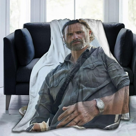 Rick Grimes Fleece Blanket Throw Blanket for Couch - Cozy Luxury Bed Blanket Microfiber and Throws for Sofa