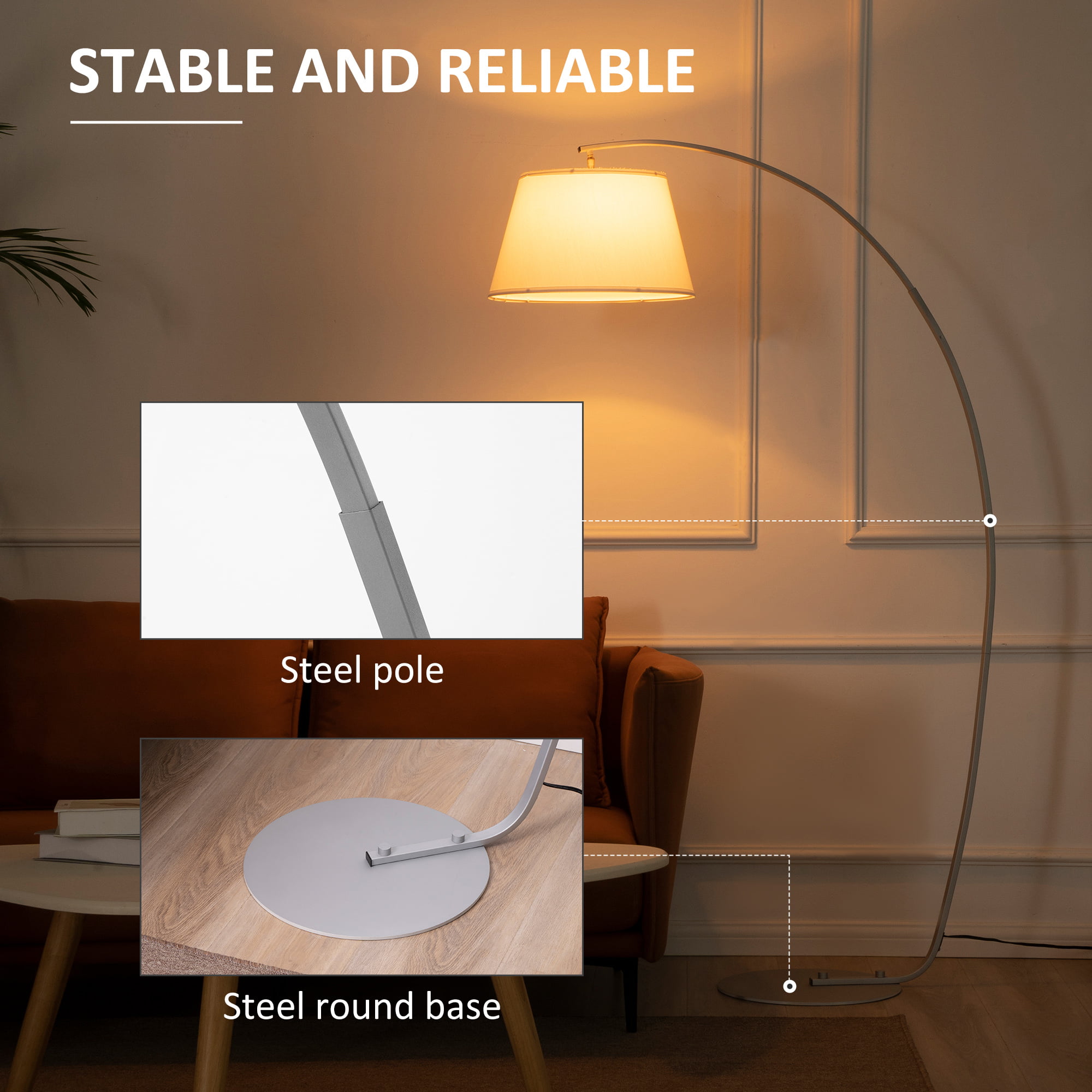 安い 購入 Modern Contemporary Tall Arched Floor Lamp Brushed Nickel Standi  照明部品、パーツ MAILGERIMOB