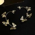 thumbnail image 4 of Nonpiercing Ear Cuff with Zircon Butterfly and Leaf Tassels Wrap Around Prof X1K2, 4 of 9