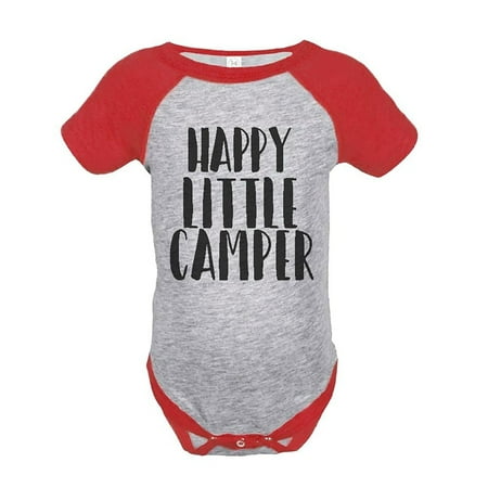 

Custom Party Shop Unisex Happy Camper Outdoors Raglan Onepiece
