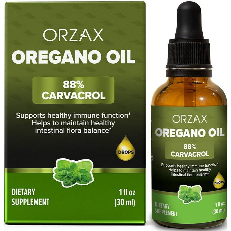 ORZAX Oregano Oil Drops with Olive Oil - 88% Carvacrol, Immune