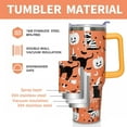thumbnail image 5 of Halloween Cat 40 Oz Tumbler With Handle and Straw, Cute Black Cats Stainless Steel Double Walled Vacuum Insulated Cup, Spooky Holiday Gifts for Women Men, 5 of 6